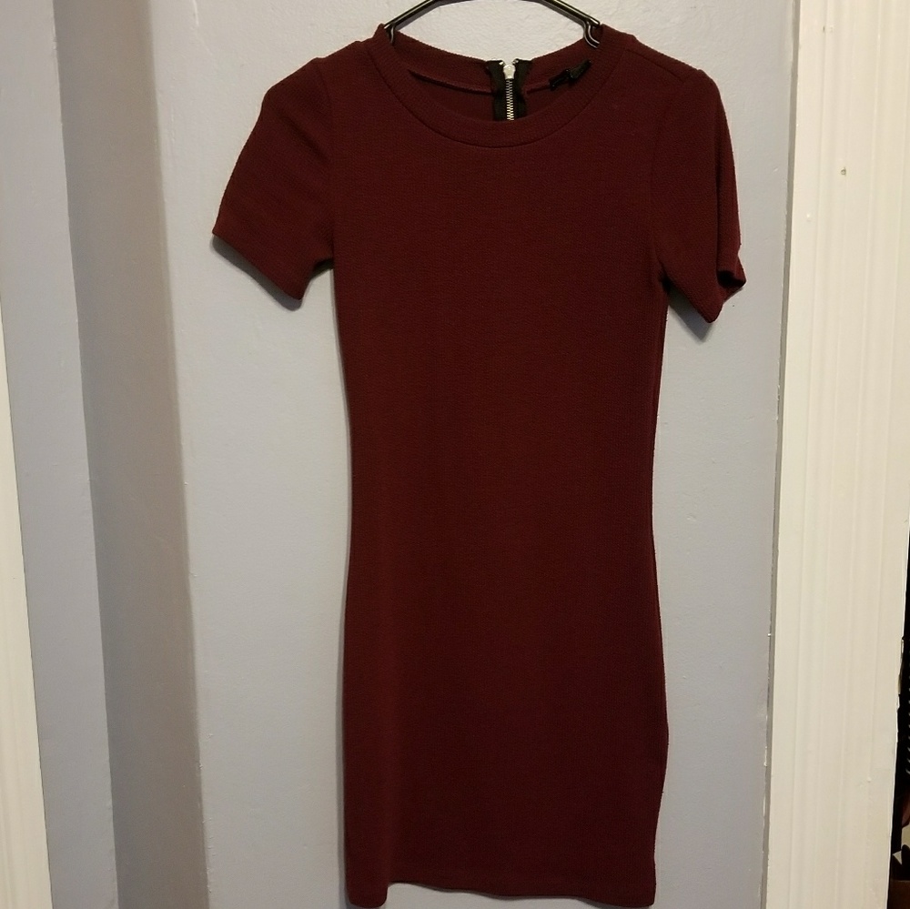 Maroon sweater dress